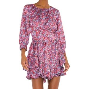 Shiloh Mini Dress in Blossom FOR LOVE & LEMONS Size Small Floral Purple Red